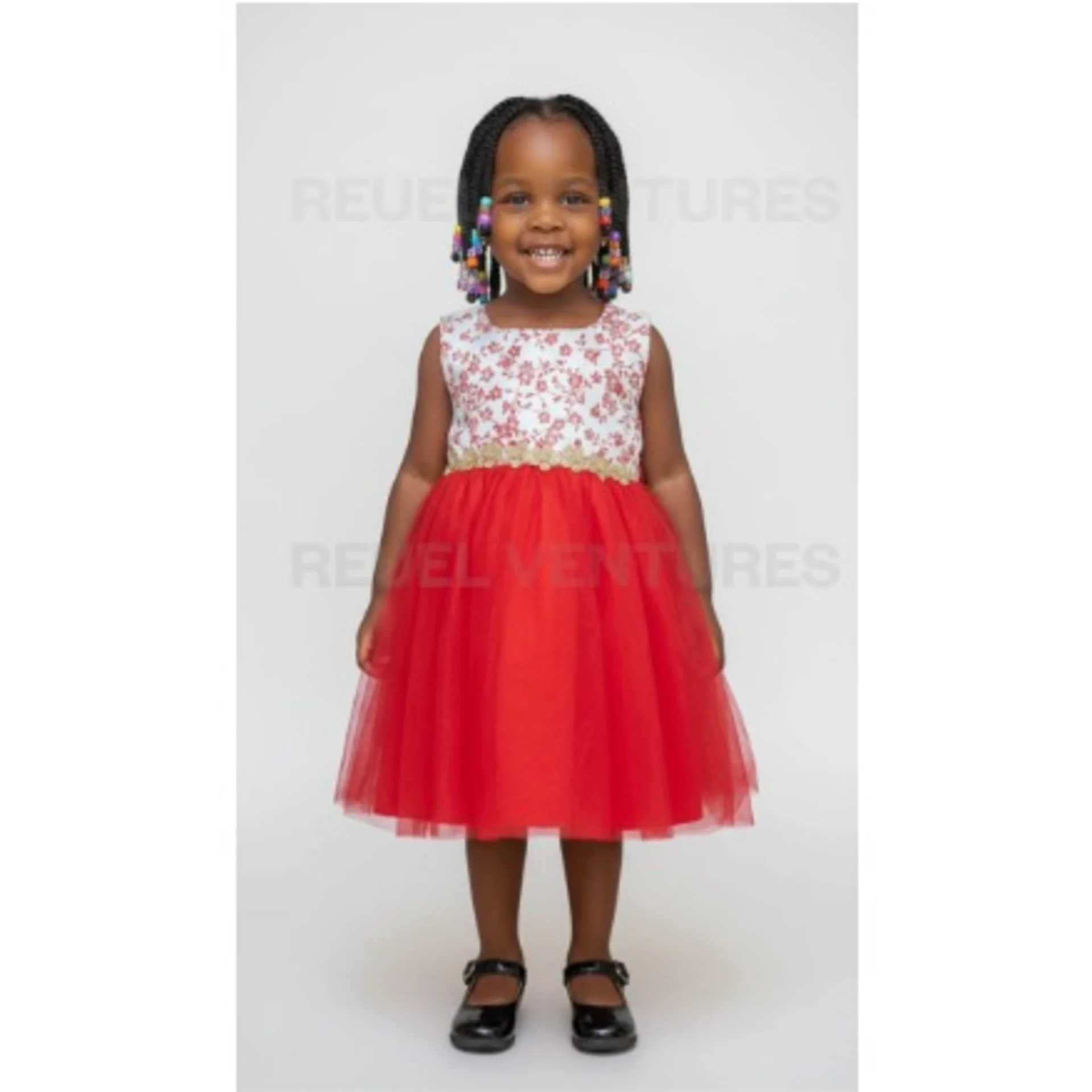 Red Dress With Flowery Damask