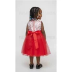 Red Dress With Flowery Damask