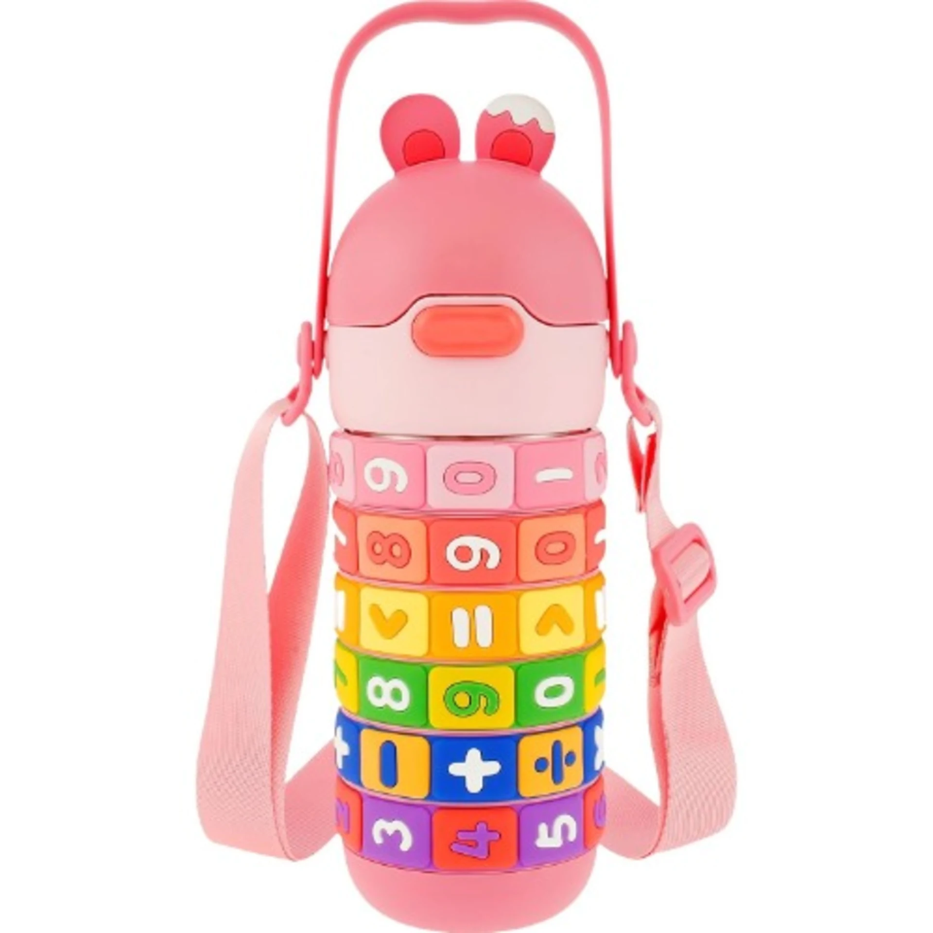 Spin Fun Insulated Mathematics Vacuum Kids Water Bottle -pink