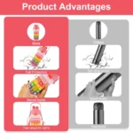 Spin Fun Insulated Mathematics Vacuum Kids Water Bottle -pink