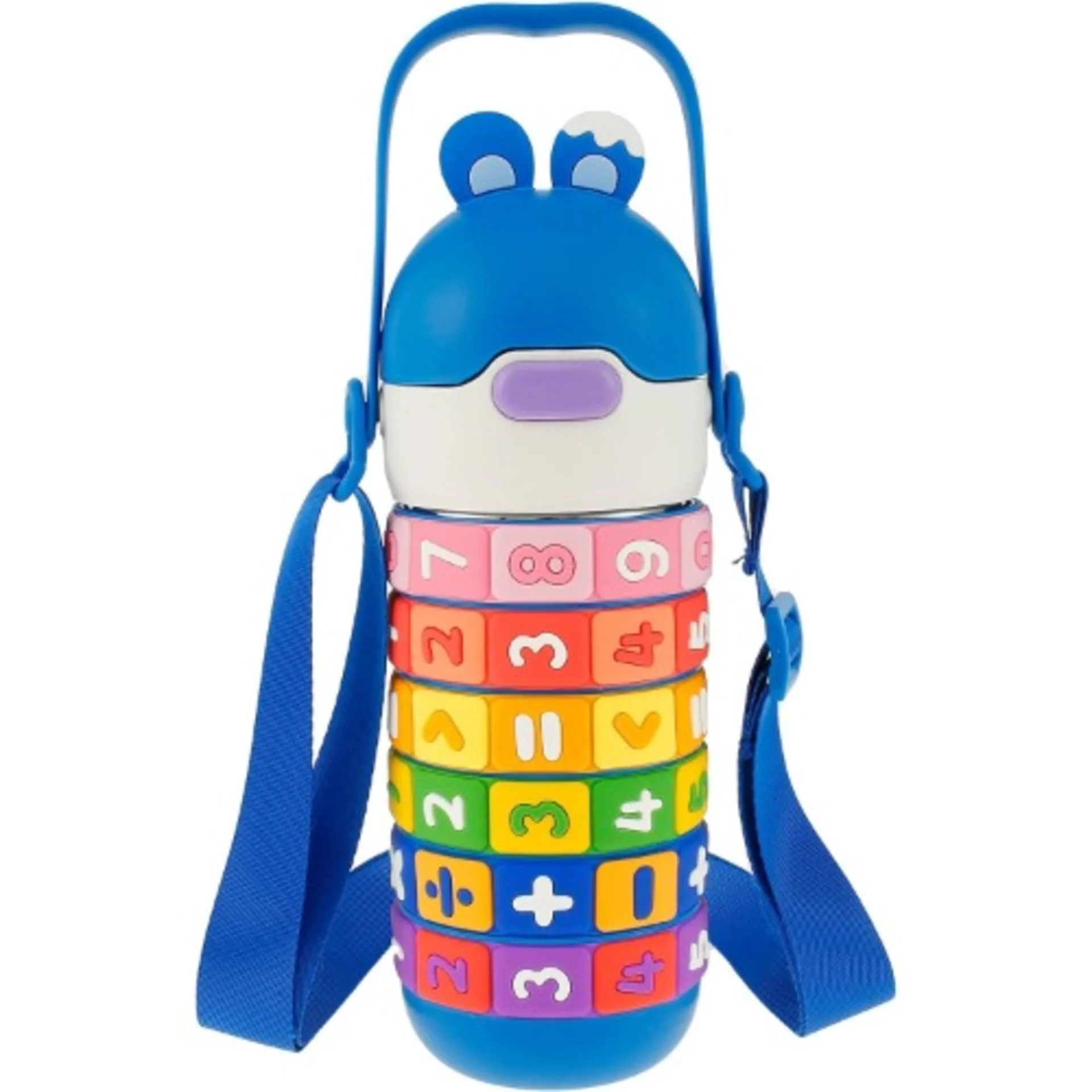 Spin Fun Insulated Mathematics Vacuum Kids Water Bottle -blue