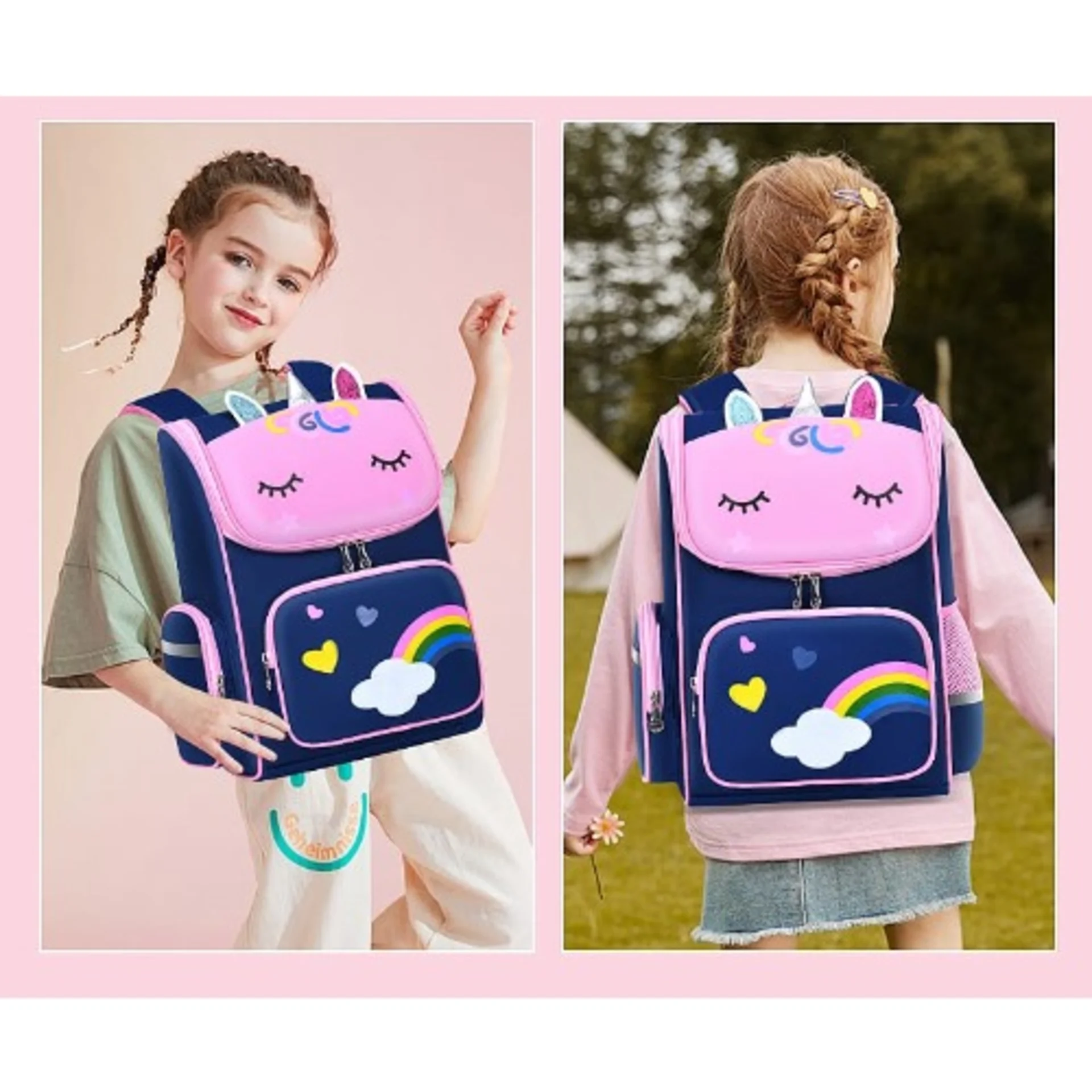 Large Unicorn Backpack- Blue