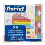 Diamond Birthday Lunch Napkins – 25 Count Per Pack.