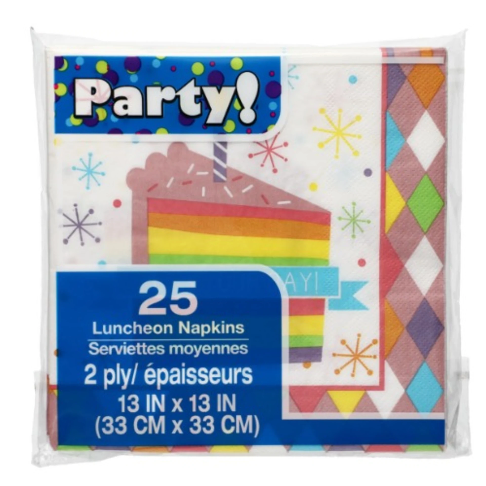 Diamond Birthday Lunch Napkins – 25 Count Per Pack.