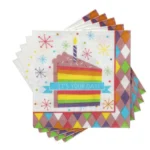 Diamond Birthday Lunch Napkins – 25 Count Per Pack.