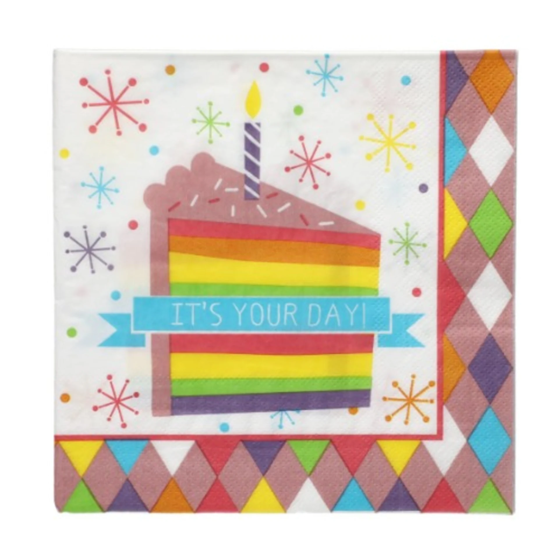 Diamond Birthday Lunch Napkins – 25 Count Per Pack.