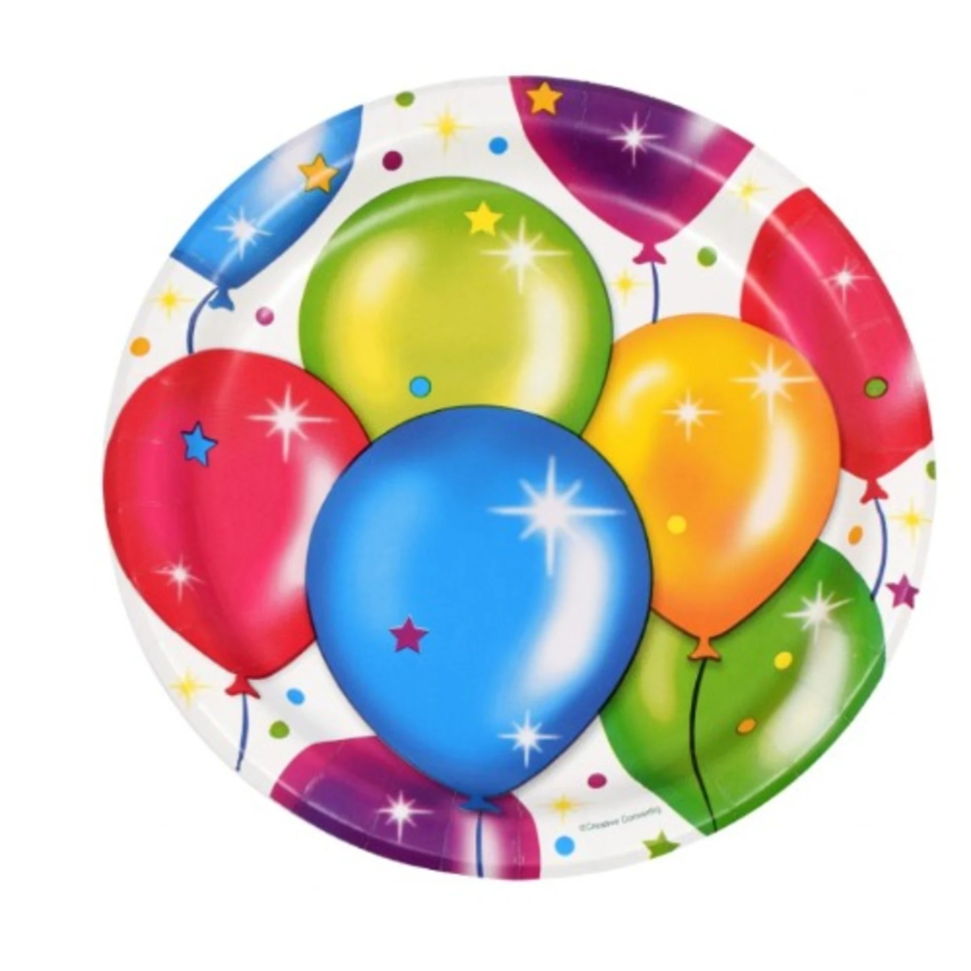 Birthday Balloon Disposable Paper Party Plates – 16 Plates In A Pack