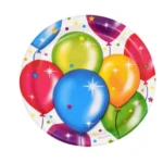Birthday Balloon Disposable Paper Party Plates – 16 Plates In A Pack