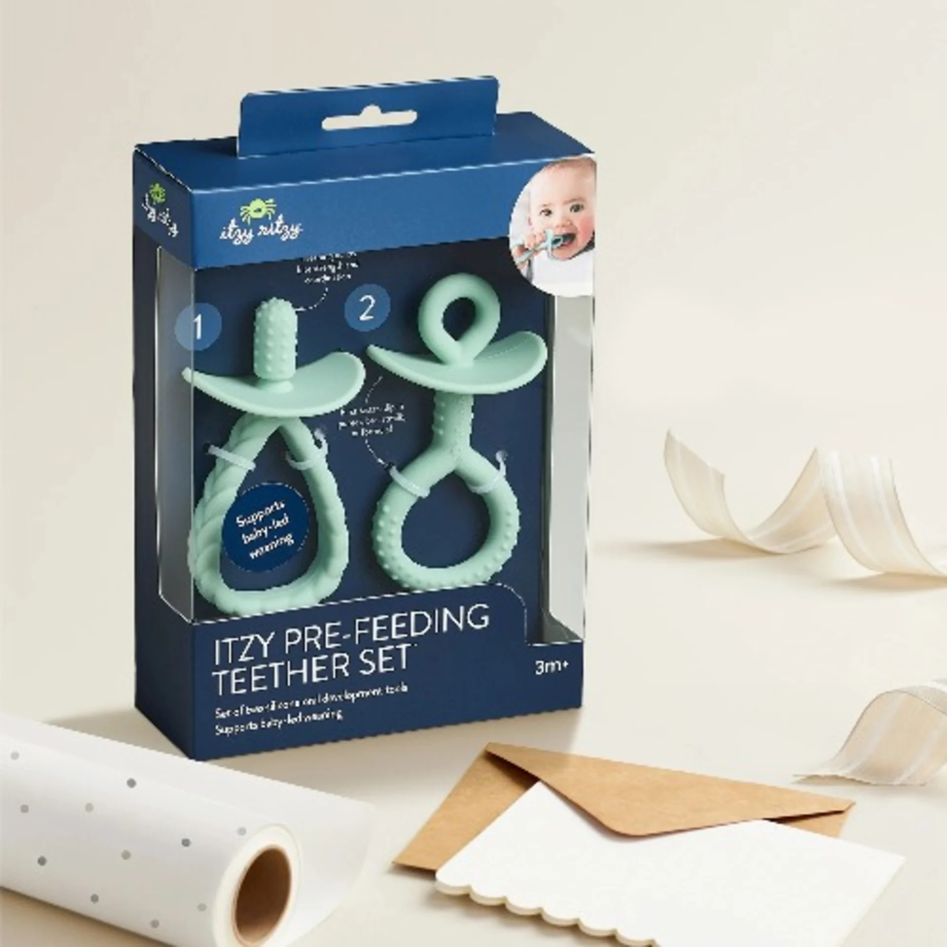 Itzy Ritzy 2pk Pre-feeding Teether Tools – Mint Green