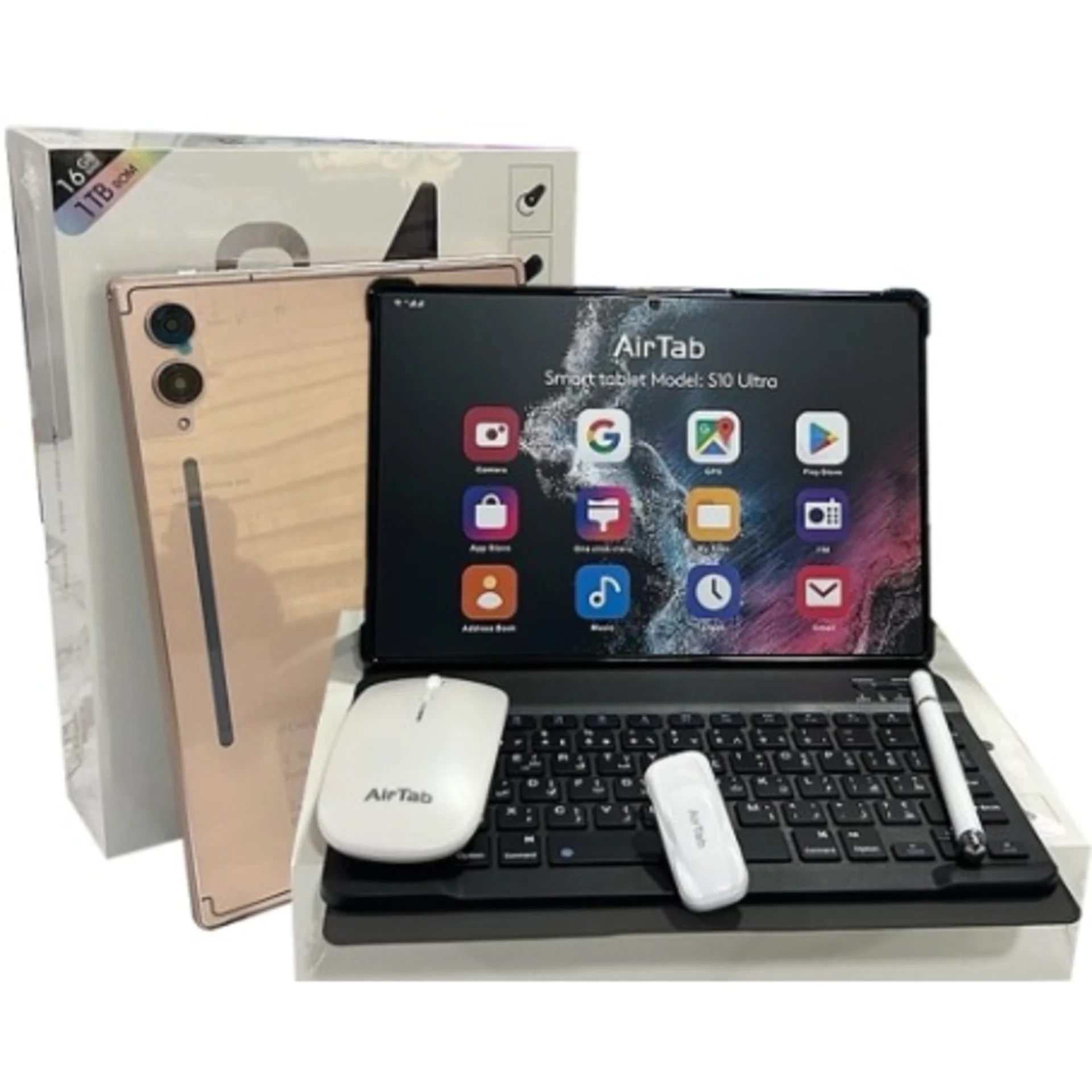 AirTab S10 Ultra 5G Tablet with Keyboard – 10.1″FHD – 1TB ROM – 16GB RAM – Dual SIM – 10000mAh