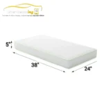 Everbeaming Baby Cot Foam Mattress _ 0yr – 3yrs_ White_ 38″ X 24″