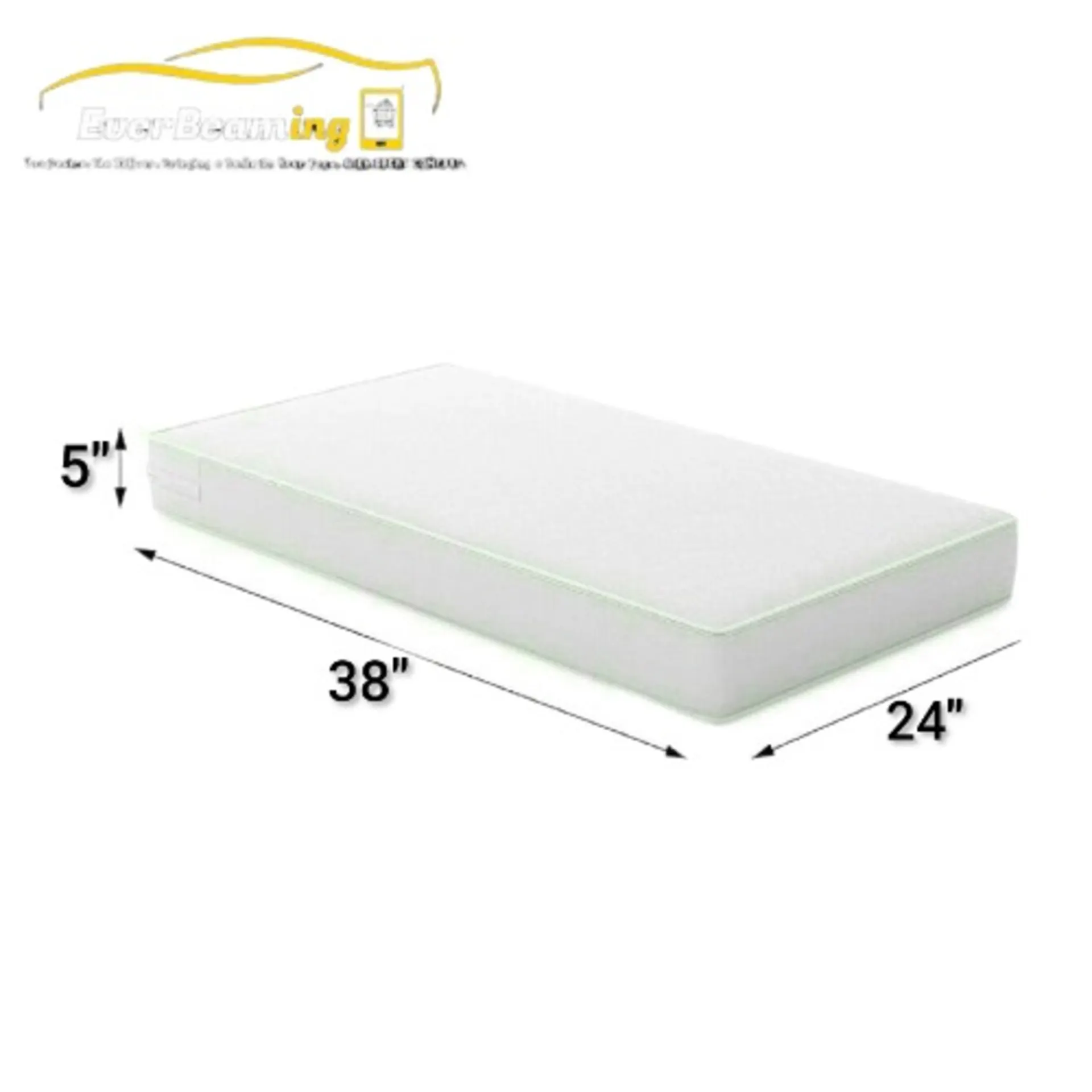 Everbeaming Baby Cot Foam Mattress _ 0yr – 3yrs_ White_ 38″ X 24″