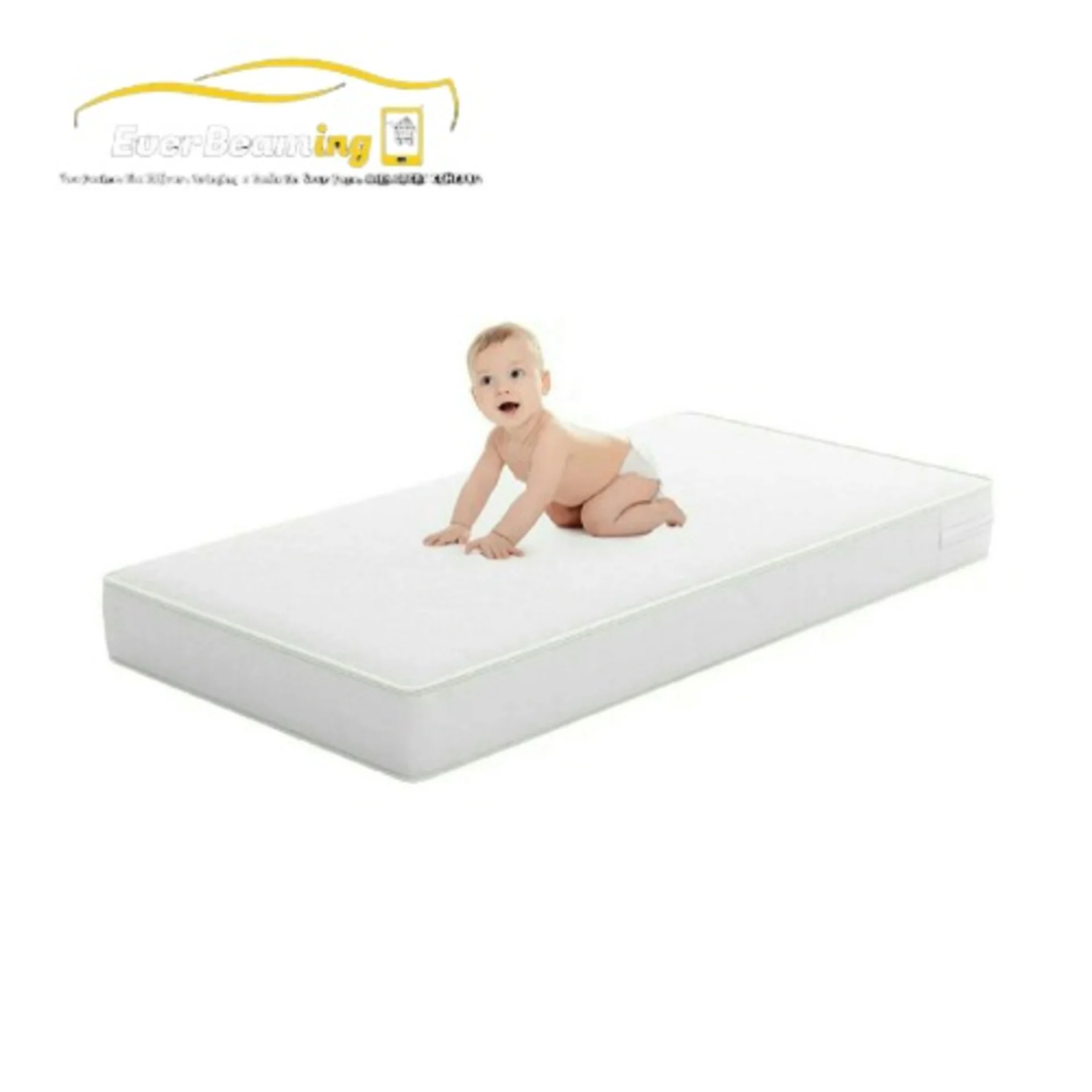 Everbeaming Baby Cot Foam Mattress _ 0yr – 3yrs_ White_ 38″ X 24″