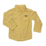 Armani Shirt With Reversible Sleeves & Band Neck – Yellow