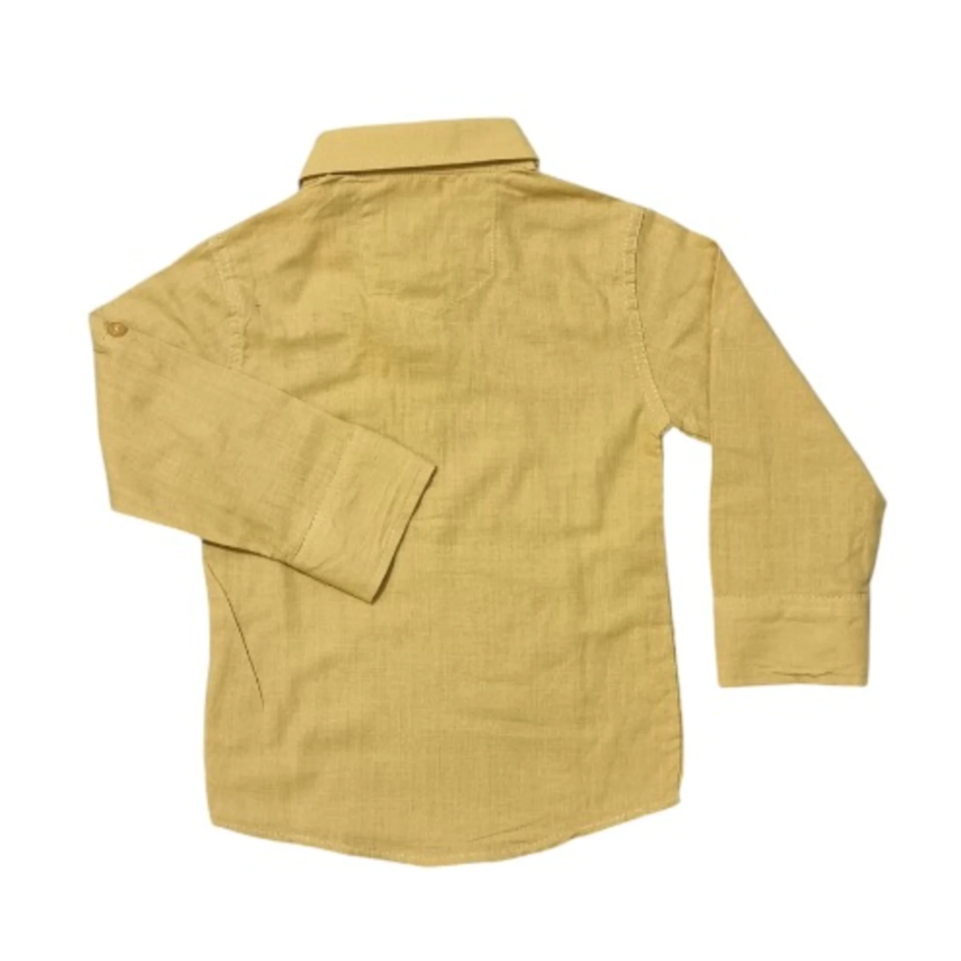 Armani Shirt With Reversible Sleeves & Band Neck – Yellow