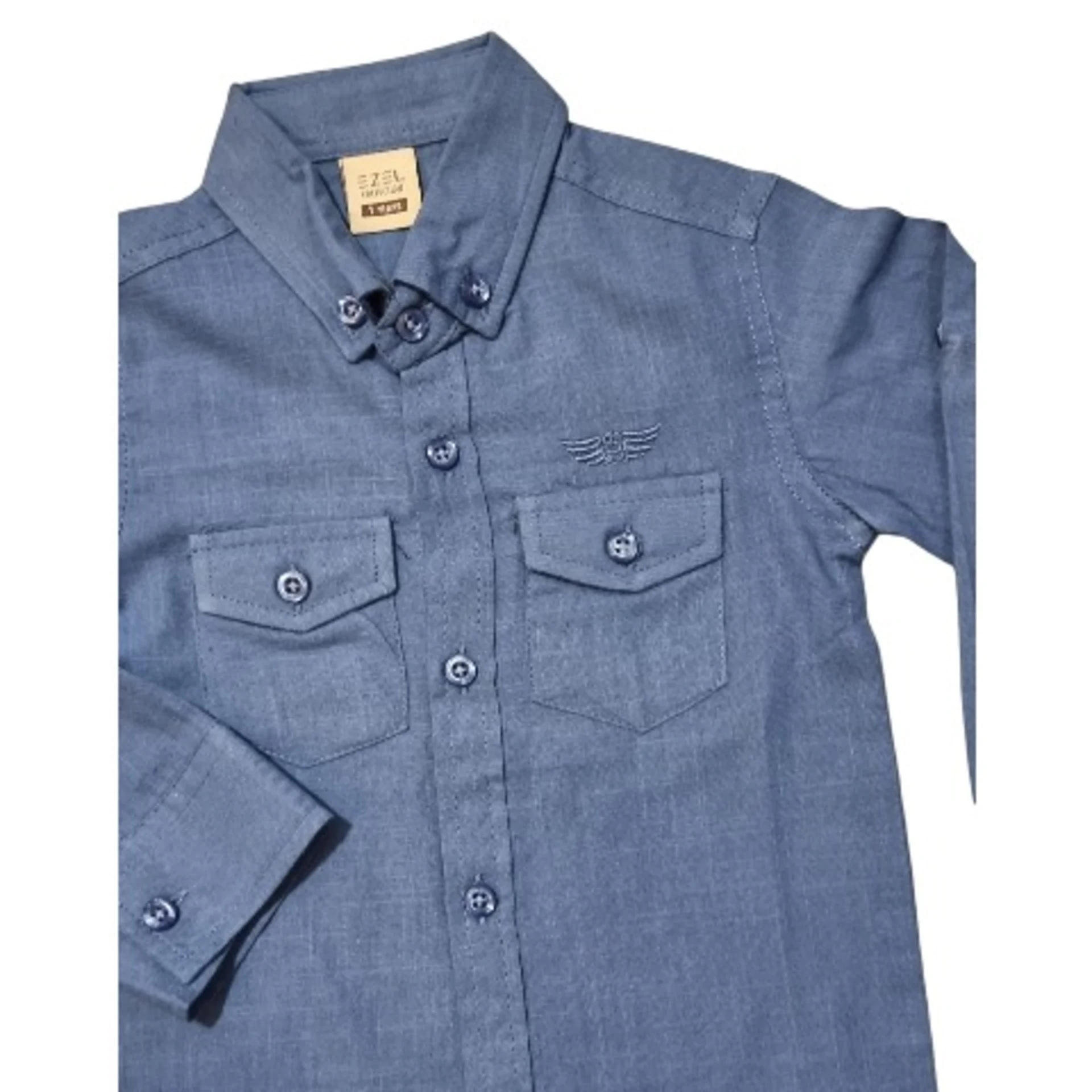 Boys’ Classic Long Sleeve & Button-up Shirt Blue