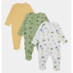 Dunnes Baby Boys Cotton Sleepsuits – 3 Pack