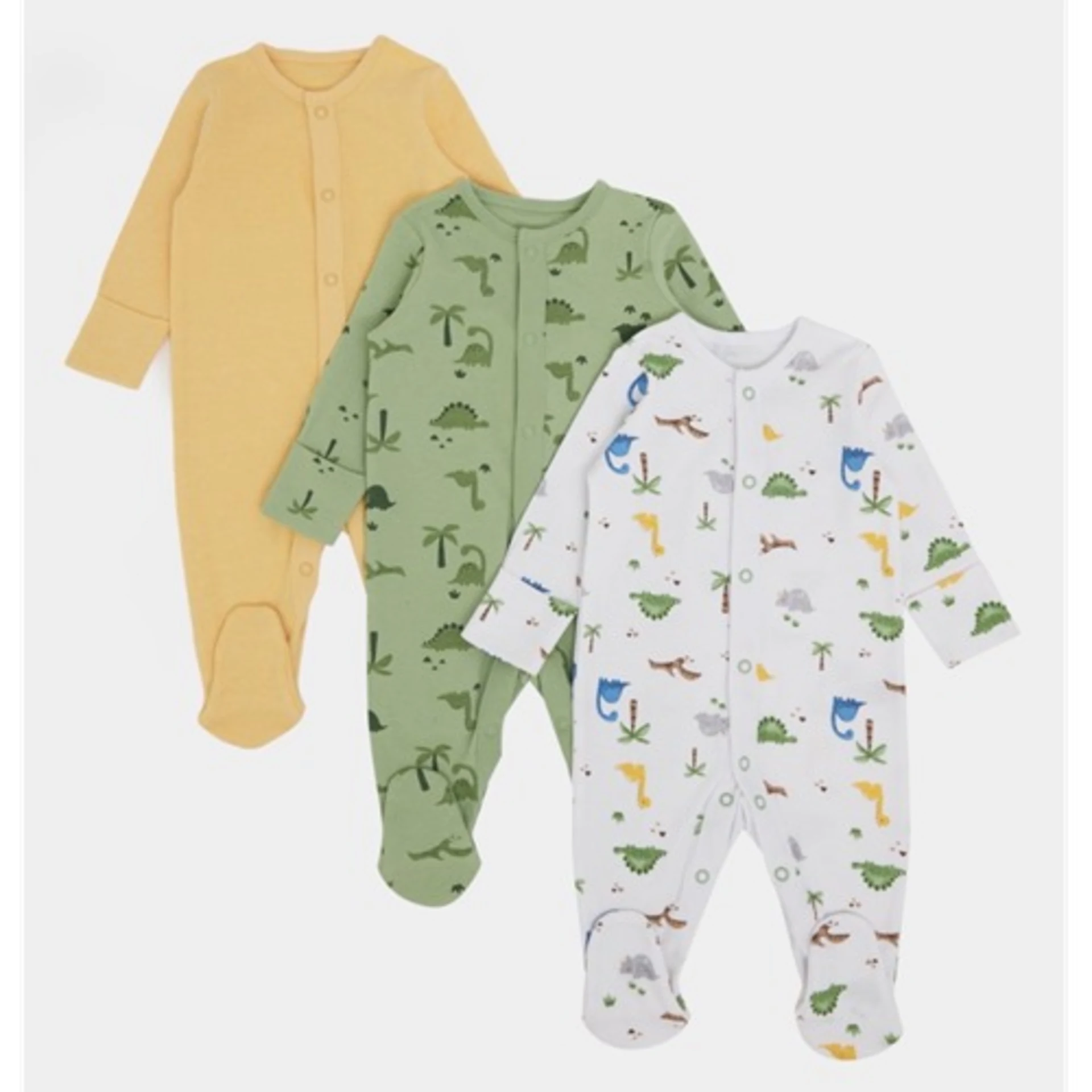 Dunnes Baby Boys Cotton Sleepsuits – 3 Pack