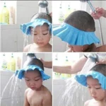 2pcs Soft Adjustable Bath Accessories Shampoo Shower Cap Hat With Earmuff Cover/shield