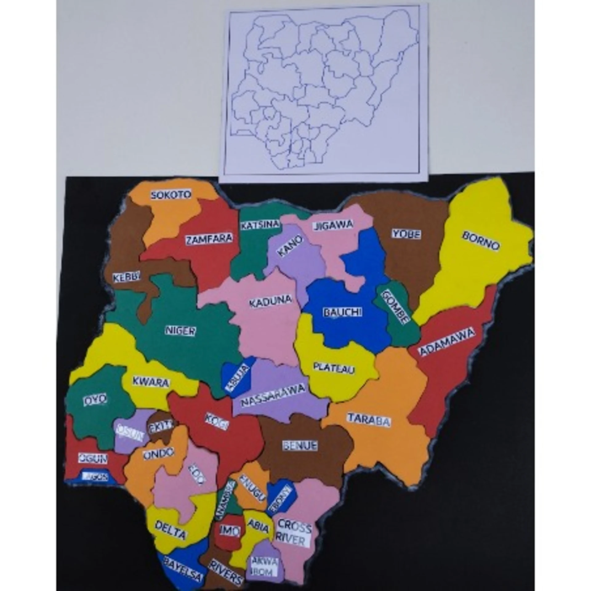 Wooden Puzzle Map Of Nigeria States- 37pieces