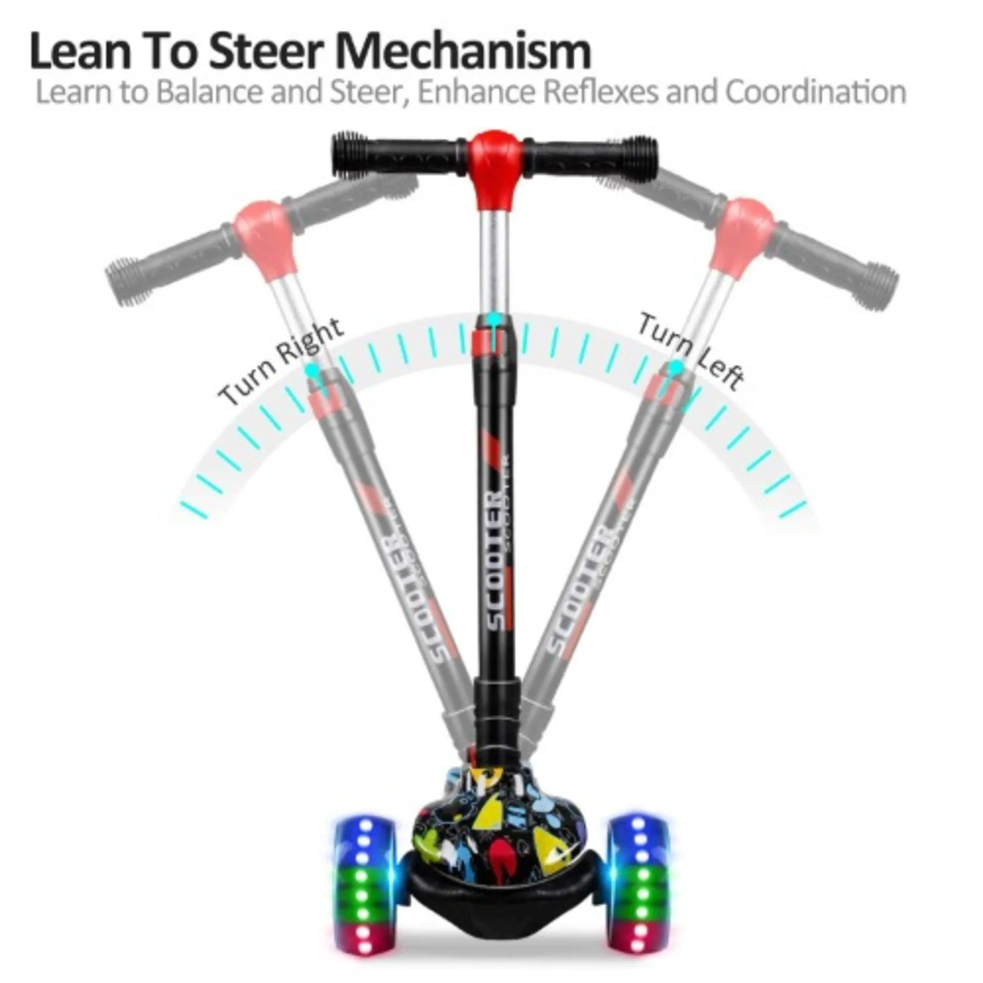 Kids Three Wheel Scooter With Led Flashlight Tyres