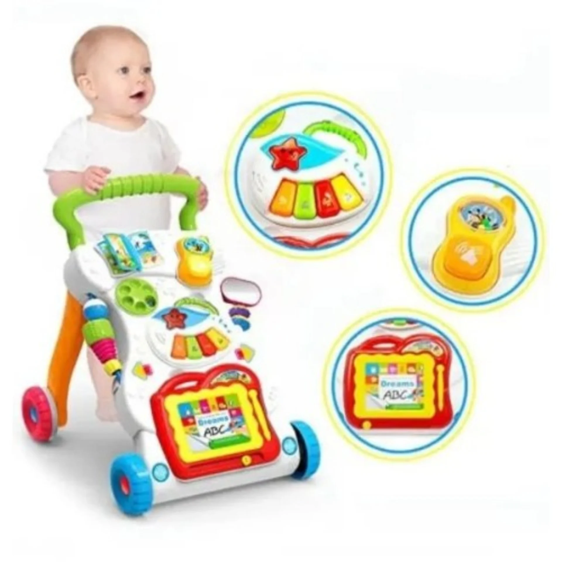 Music Baby Walker With Leaning Toys – Big Size