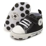 FashionKids Hi Top Boy And Girl Baby Shoes – Black