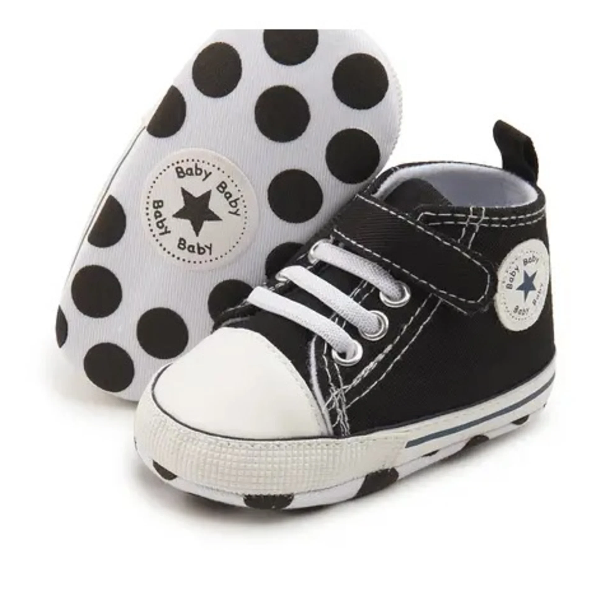 FashionKids Hi Top Boy And Girl Baby Shoes – Black