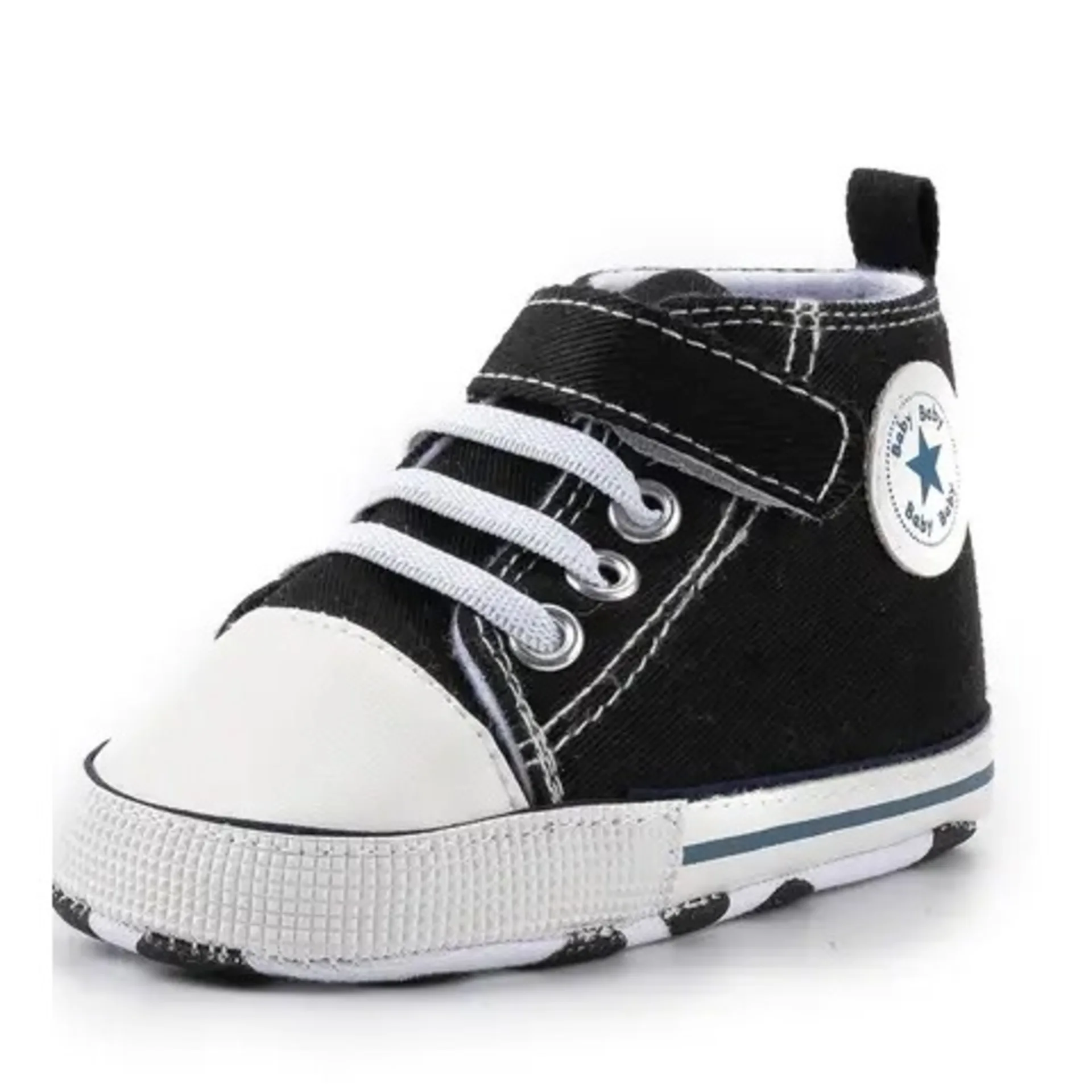 FashionKids Hi Top Boy And Girl Baby Shoes – Black