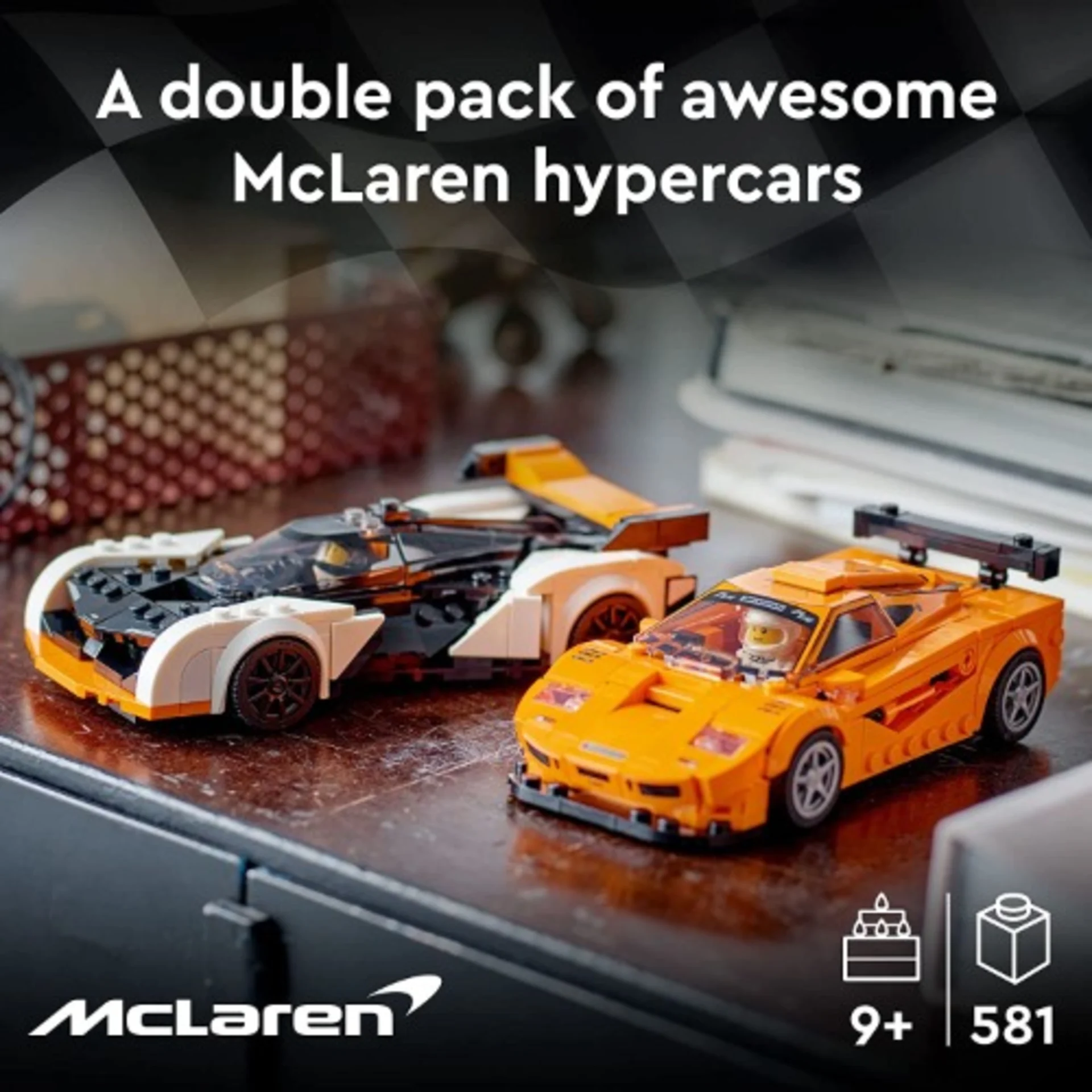 Lego Speed Champions Mclaren Solus Gt & Mclaren F1 Lm 76918 2 Iconic Race Car Toys-581pieces
