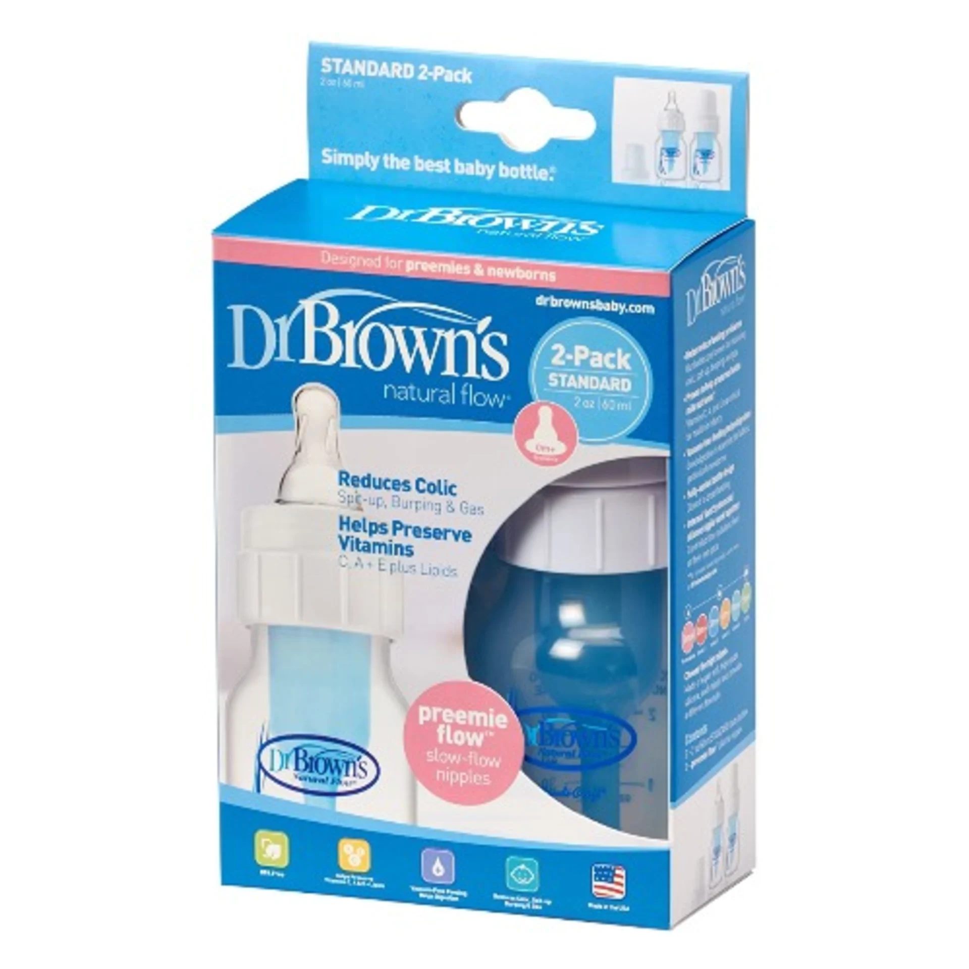 Dr brown’s Bottle Preemie – 60ml – 2 Pack