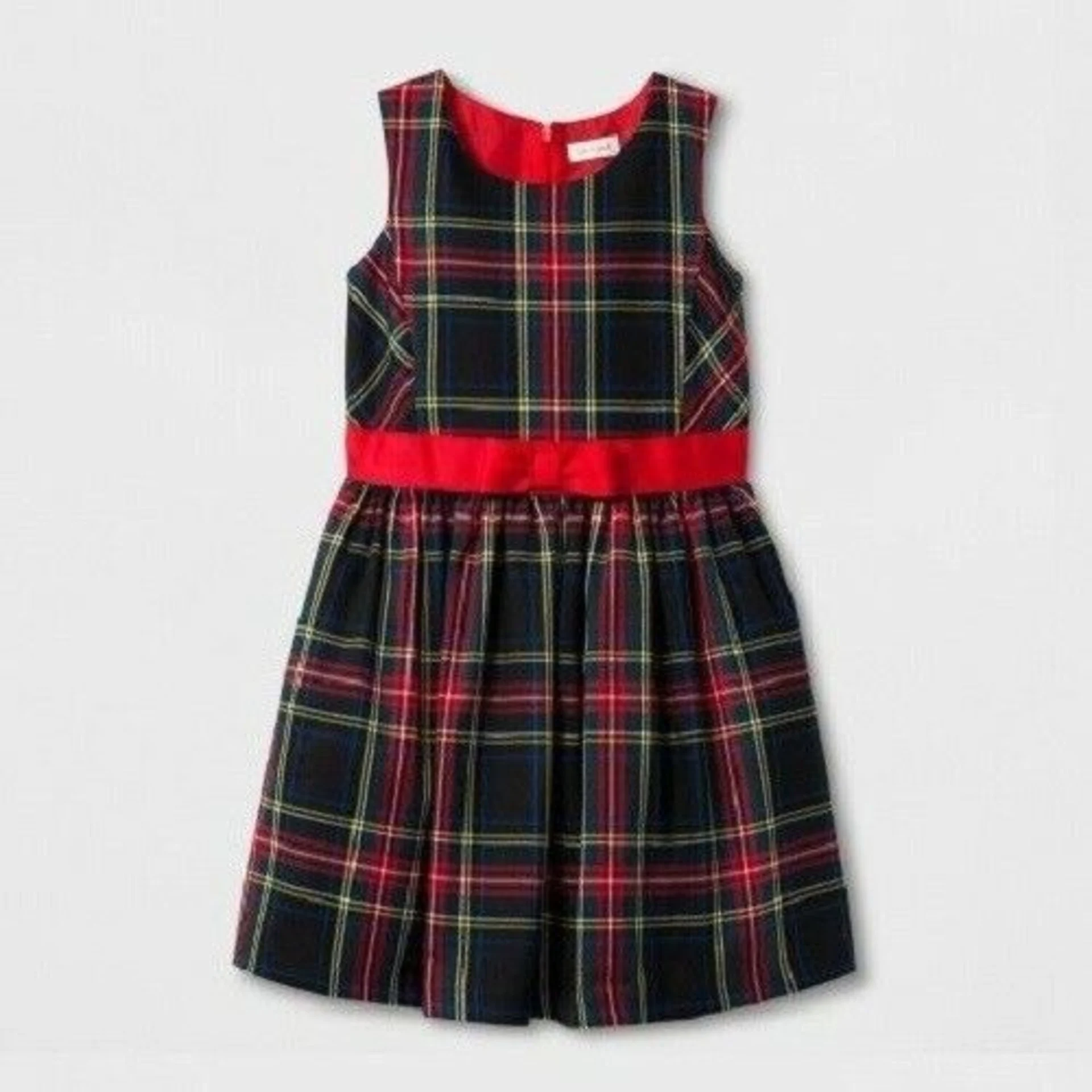 Cat & Jack Girls’ Tartan Classic A Line Dress Plaid Wowzer