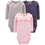 Carter’s Child Of Mine Newborn Baby Girl Long Sleeve Bodysuit Set