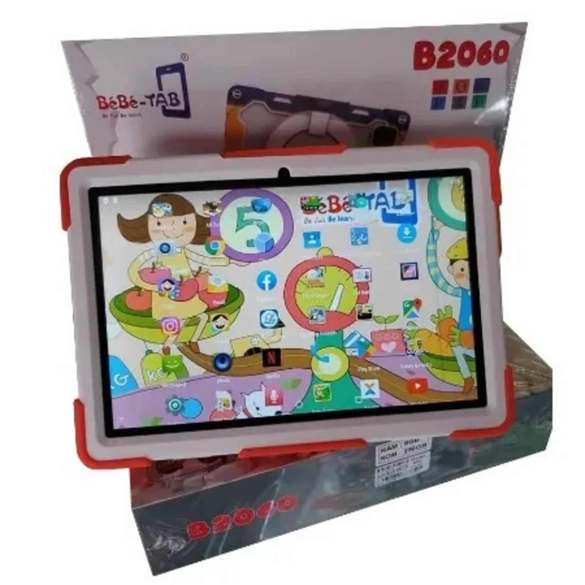 Bebe Tab B-2060 Kids Tablet – 10.1″ – 256GB ROM – 6GB RAM – 4g Dual Sim – 6000mAh