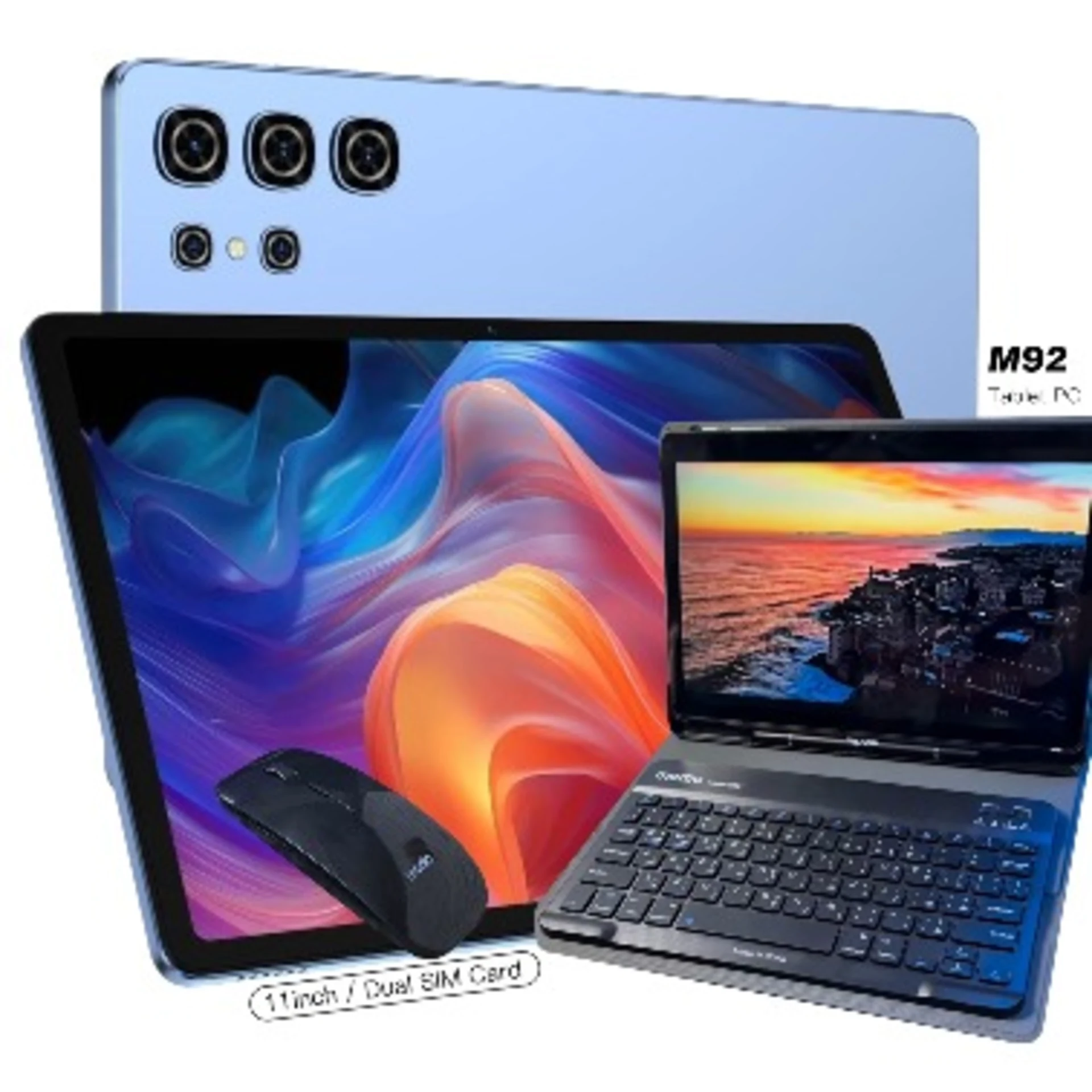 Modio M92 5G Tablet with Keyboard – 11″ – 1TB ROM – 16GB RAM – Dual SIM – 10000mAh – Blue