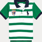 Polo Ralph Lauren Baby Green and White Big Pony Cotton Mesh Polo Shirt