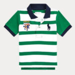 Polo Ralph Lauren Big Pony Crest Cotton Polo Shirt in Green and White Stripes