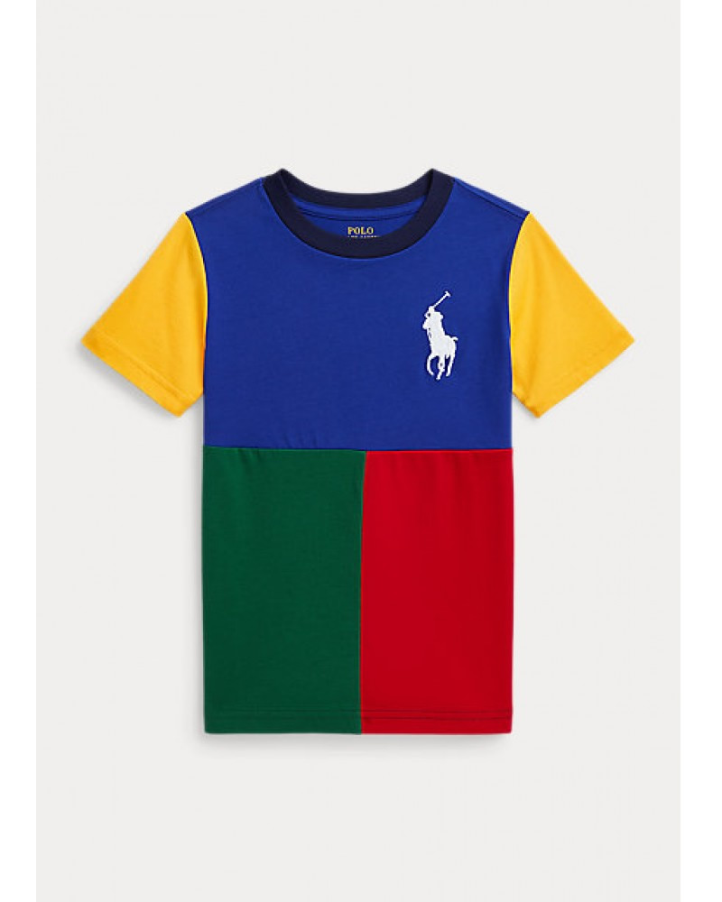Polo Ralph Lauren Blue/Yellow/Red/Multi Colorblocked Tee