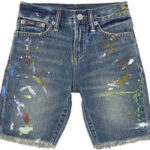 Polo Ralph Lauren Denim Blue Paint-Splatter Shorts Kids