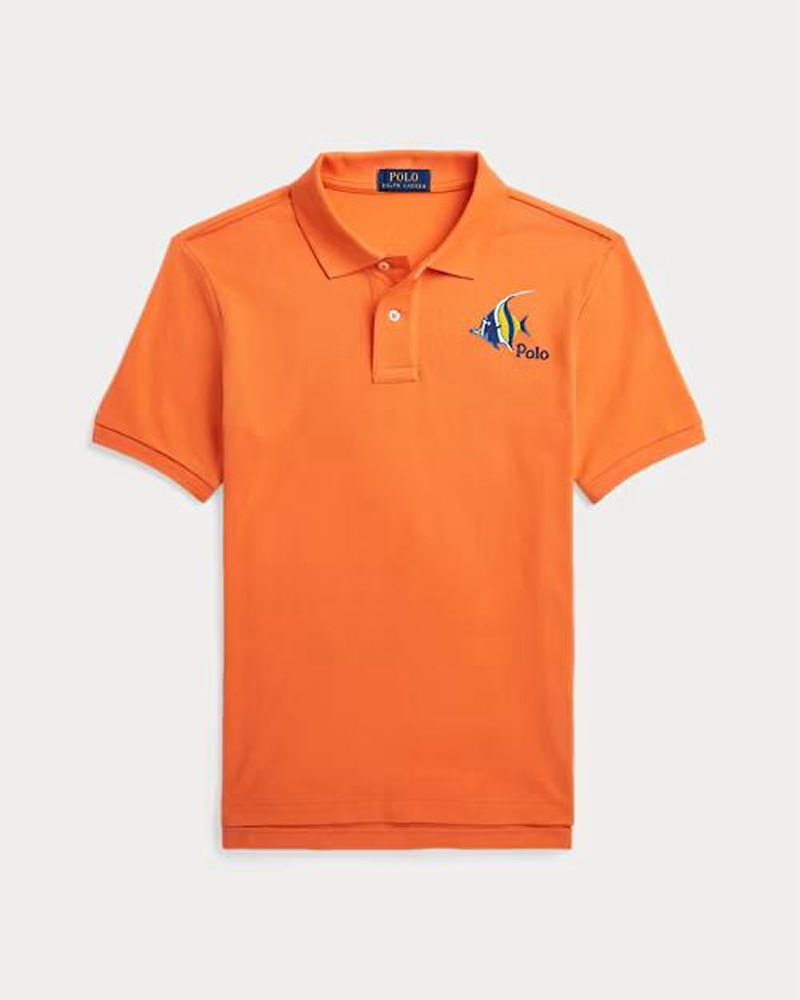 Polo Ralph Lauren Fish-Embroidered Cotton Mesh Polo Shirt for Boys