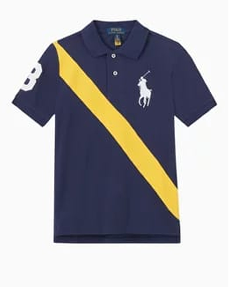 Polo Ralph Lauren Kids Colour-Blocked Polo Shirt with an Embroidered Number 3 and the Iconic Big Pony Logo