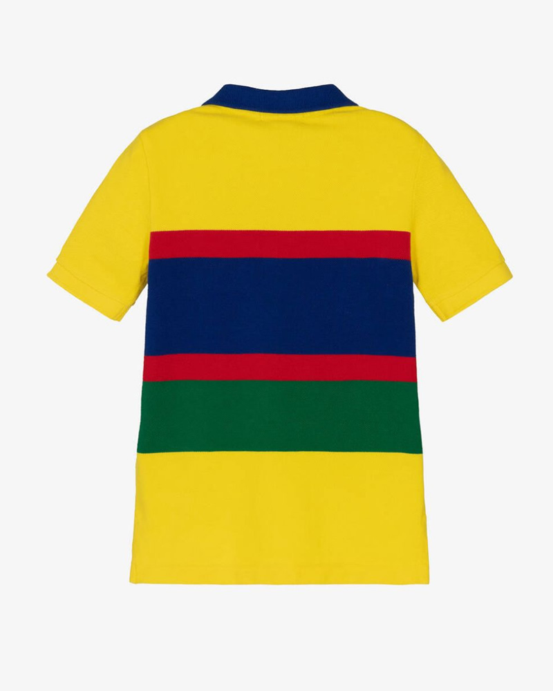 Polo Ralph Lauren Logo Colour Block Striped Polo Shirt