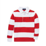 Polo Ralph Lauren Long-Sleeve Rugby Shirt in Red and White Stripes