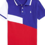 Polo Ralph Lauren Kids Colorblock Polo Shirt in Blue, Red, and White