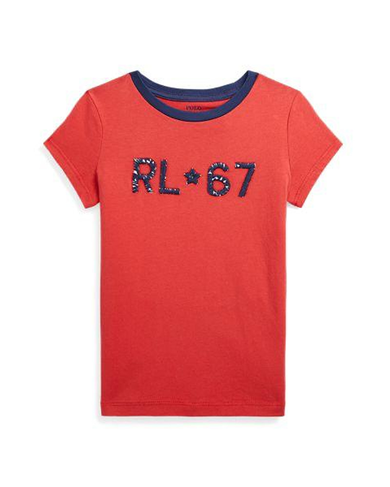 Polo Ralph Lauren Red T-Shirt with “RL-67” Embroidered on the Front