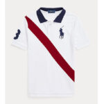 Polo Ralph Lauren White and Red Diagonal Polo Shirt