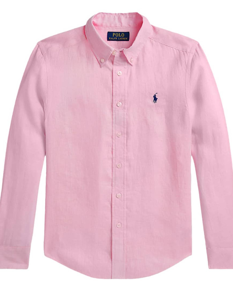 Polo Ralph Lauren Pink Oxford Shirt with a Blue Pony Logo