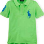 Polo Ralph Lauren Polo Shirt in a Bright Green Color with a Navy Blue Embroidered Pony Logo