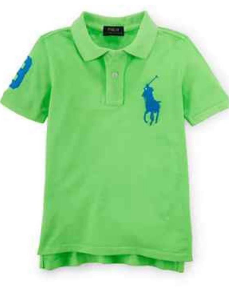 Polo Ralph Lauren Polo Shirt in a Bright Green Color with a Navy Blue Embroidered Pony Logo