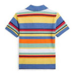 Polo Ralph Lauren Striped Cotton Mesh Polo Shirt Blue and Yellow